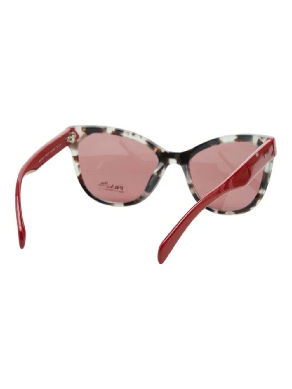 Prada Cat Eye Sunglasses Red Gray Acetate Eyewear